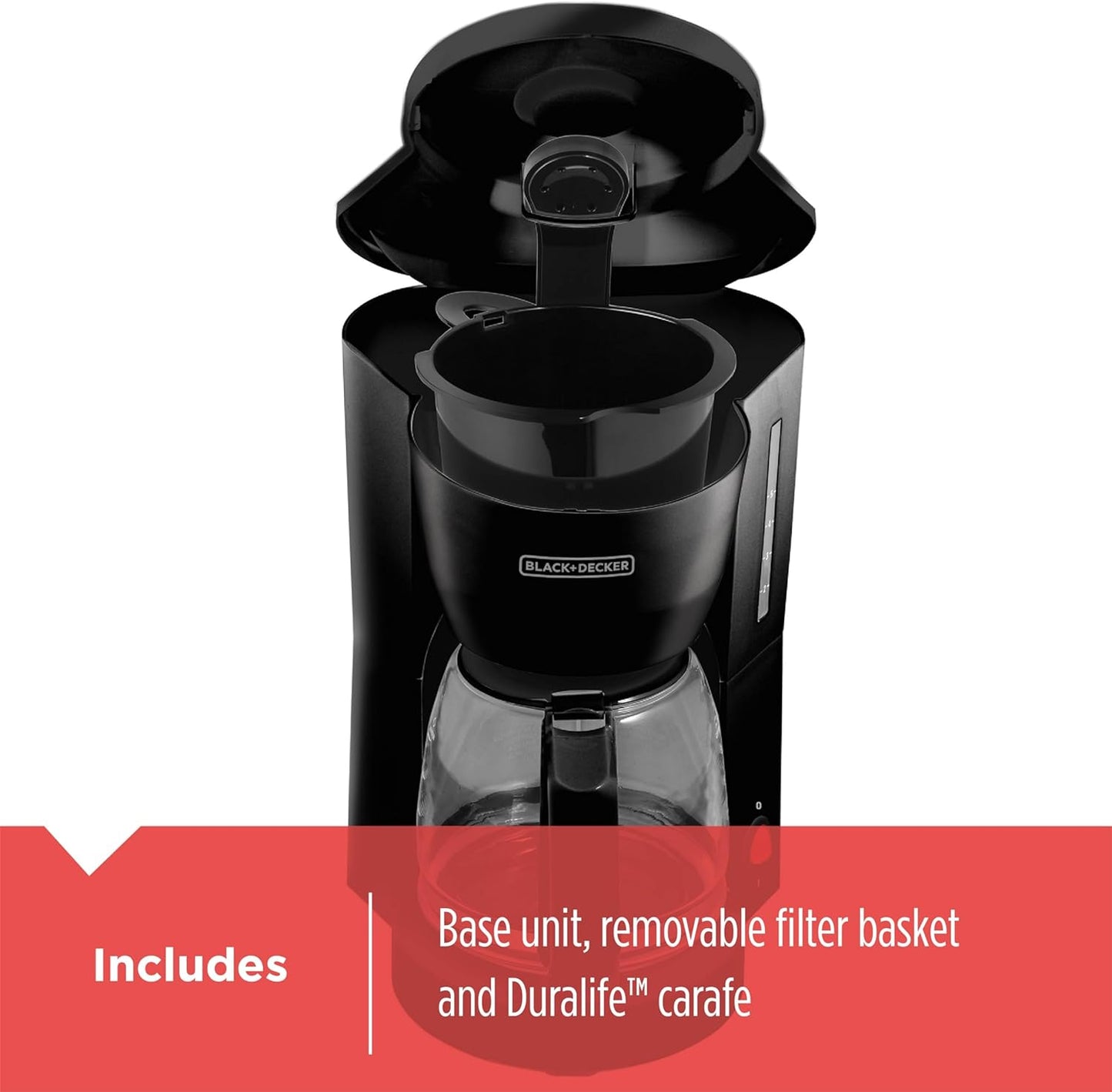 BLACK+DECKER 5-Cup Coffeemaker, Black, DCM600B